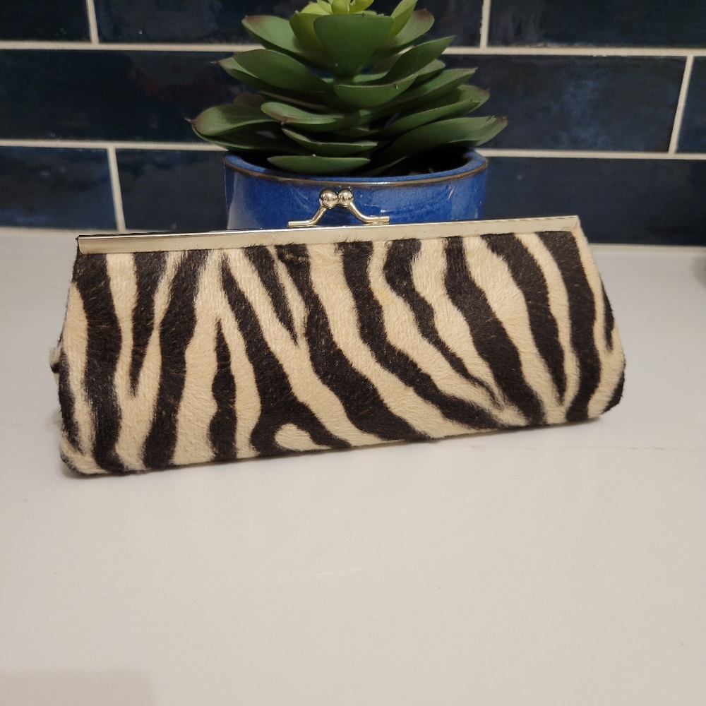 Animal print clutch with chain strap
